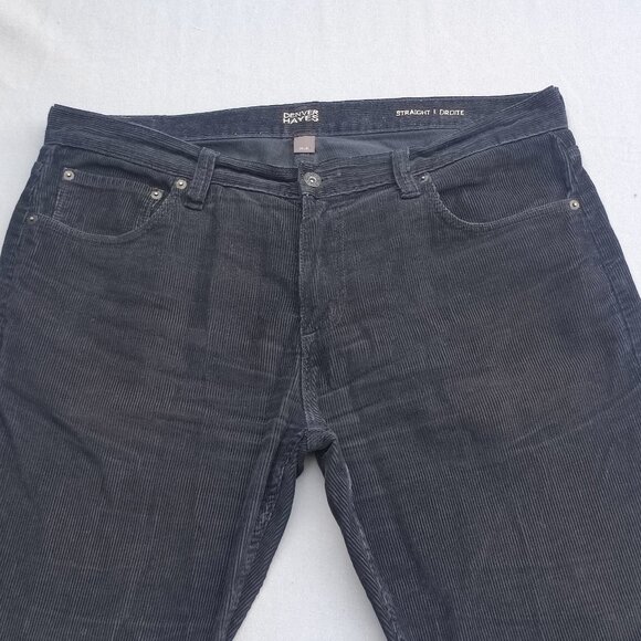 Denver Hayes corduroy casual pants men's size 36X30 black colour straight leg - Picture 2 of 14